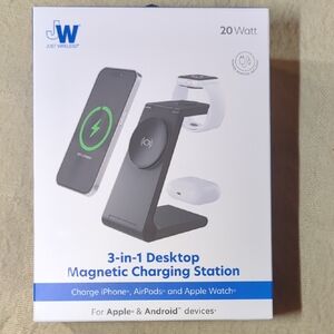Black 3-in-1 Desktop Magnetic Charging Station